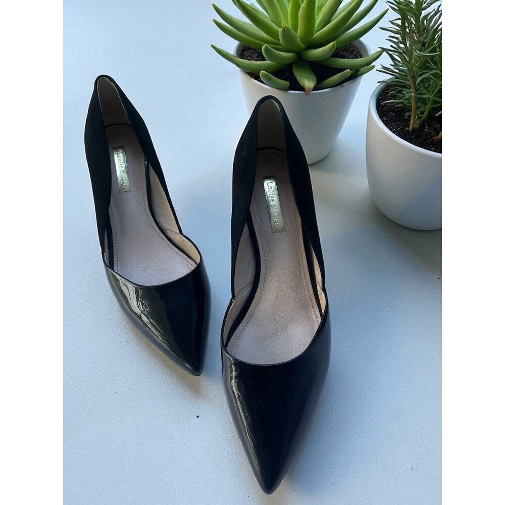 Louise et cie, women'S Black Leather pump Stilettos In size 7